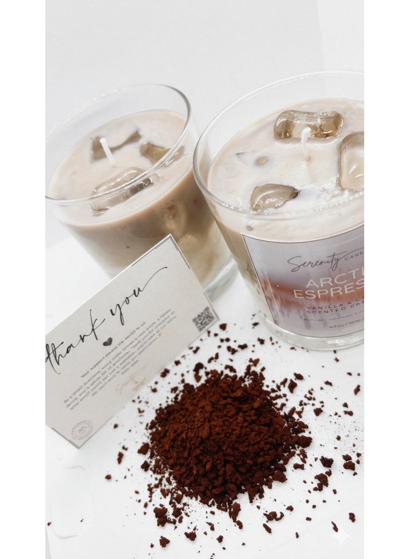 Serenity Candles شمعة سيرينيتي آرتك إسبريسو المعطرة المصنوعة يدويًا، ١٩٠ غرام - Image 2